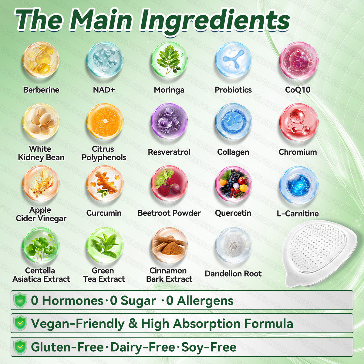 Official Store | 💚 GLORENDA® Moringa · Berberine × NAD+ 10-in-1 Advanced Nano Microneedle Patch 🇬🇧 (Just once a day, visible changes in 7 days) ✅ For obesity, loose skin, diabetes, sleep apnea, joint issues, and more